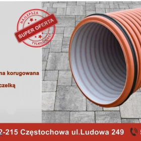 Rura kanalizacyjna fi400 przepustowa karbowana mostkowa dwuścienna