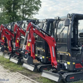 NOWA Minikoparka KINGWAY 1200kg z KABINĄ Yama H12K Joistick Ramię SKRĘTNE Chłodnica 3 ŁYŻKI Diesel 15KM