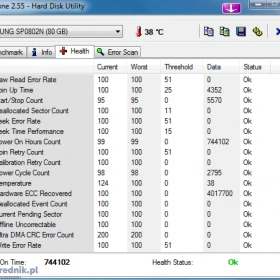 Dysk Samsung SP0802N REV: D 80GB IDE/ATA/PATA 80GB 7200rpm 2M buffer. Sprawny bez błędów.