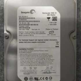 Dysk Seagate ST3250620AS 250GB Barracuda 7200.10 7200rpm 16MB buffer SATA II 3000MB/s. Sprawny bez błędów