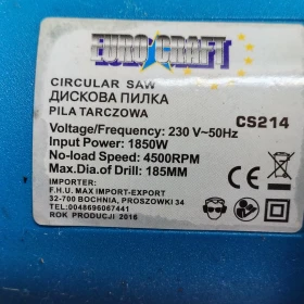 Piła Tarczowa 1850 W Euro Craft Używana Stan Idealny