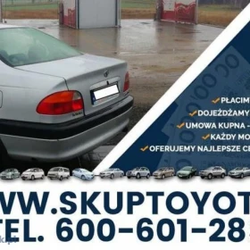 Skup aut marki TOYOTA Avensis Corolla Picnic Hiace Kupię E11