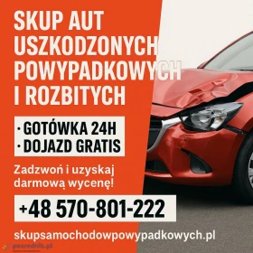 Skup aut powypadkowych /Odbiór auta - GRATIS!, auto rozbite skup