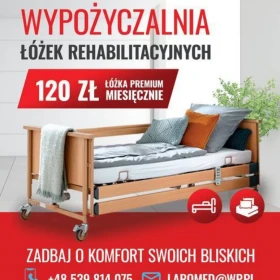 Wypożyczalnia łóżek rehabilitacyjnych, łóżka rehabilitacyjne PREMIUM 120zł za miesiąc