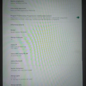 Tablet Lenovo TAB M10 Plus TB-X606F 10,3” procesor Mediatek P22T 8 rdzeni 8x2,3GHz, 4/128RAM GB wyświetlacz 1920x1200IPS pamięć wbudowana 128GB pamięć