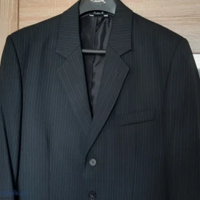 Marynarka i kamizelka na 182 cm, granatowo-czarna, wełn - stan idealny, jak nowa