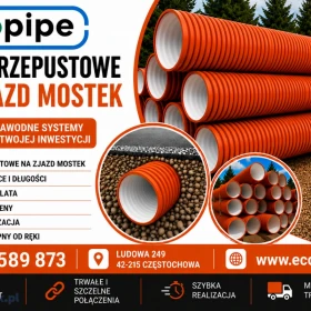 RURY przepustowe karbowane na mostek zjazd