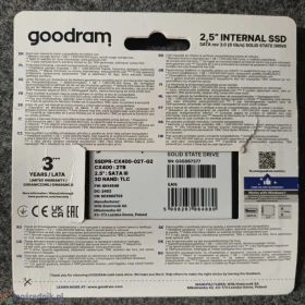 Dysk Goodram SSD 2TB SSDPR-CX400-02T-G2 3D NAND: TLC 2,5