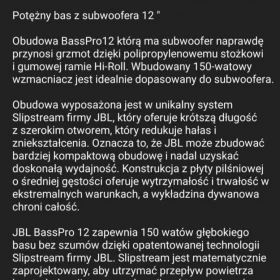 Tuba basowa aktywna JBL BassPro12