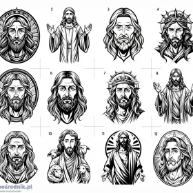 Kliparty wektorowe SVG Jezus – 23 pliki do piaskowania, CNC grawerowania i DIY