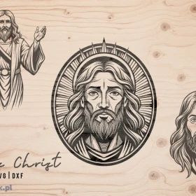 Kliparty wektorowe SVG Jezus – 23 pliki do piaskowania, CNC grawerowania i DIY