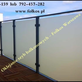 Osłony na balkon - Czym zasłonić szklany balkon? - Folie matowe prywatyzujące na balkony Warszawa - Usługa oklejania