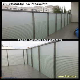 Osłony na balkon - Czym zasłonić szklany balkon? - Folie matowe prywatyzujące na balkony Warszawa - Usługa oklejania