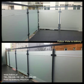 Osłony na szyby balkonowe- Czym zasłonić szklany balkon- Folie prywatyzujące na szklane balkony Warszawa -Oklejamy balkony Folkos