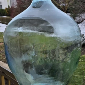 Balon/gąsior na wino 35l, grube szkło PRL, razem z koszem