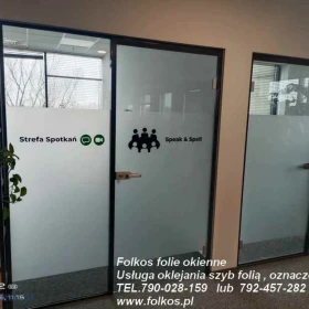 Oklejanie biur Warszawa - folie na szklane drzwi- usługa oklejania Warszawa - Folie OPEN SPACE - folie na drzwi, ścianki działowe Warszawa