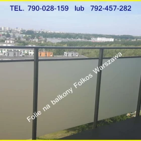 Usługa oklejania szyb balkonowych Bielany - Folie na szklane balustrady balkonowe Warszawa Bielany -Folia matowa na balkon