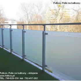 Czym zasłonić szklany balkon? - Okleiny na szyby balkonowe Folkos TEL.790-028-159 -Folie matowe prywatyzujące na BALKONY Warszawa