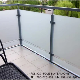 Czym zasłonić szklany balkon? - Okleiny na szyby balkonowe Folkos TEL.790-028-159 -Folie matowe prywatyzujące na BALKONY Warszawa