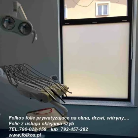 Folie prywatyzujące na okna w biurze, mieszkaniu, szpitalu, sklepie, magazynie...Folkos folie matowe na oknam drzwi, witryny, ścianki działowe Folkos