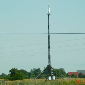 Mobilny maszt telekomunikacyjny - wysokośc 25m (BTS, Internet, stacja bazowa, 5G, pubkt-punkt, kamery CCTV, systemy antydronowe, pomiar wiatru etc.)
