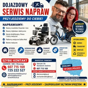 Dojazdowy Serwis Naprawy Skuterów Inwalidzkich Shoprider, Rowerów Trójkołowych