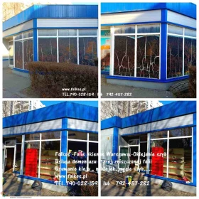Usługa zrywania folii z witryn Warszawa i okolice TEL.790-028-159 -Folkos folie okienne