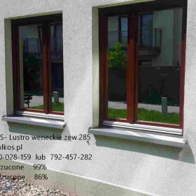 Folia na okna w mieszkaniu na parterze- Lustro weneckie , Aby nikt nie zaglądał Ci do mieszkania , oklejanie szyb Warszawa TEL.790-028-159