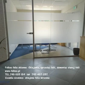 Folkos- folie matowe mleczne białe, folie matowe mrozone , folie matowe dekoracyjne -Folie z usługą oklejania szyb Warszawa i okolice