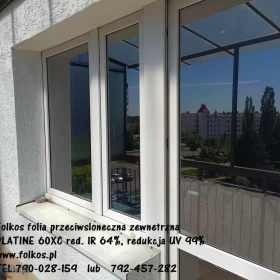 Folie przeciwsłoneczne zewnętrzne Warszawa TEL.531-005-526 Folia zewnętrzna przeciwsłoneczna na okna -Usługa przyciemniania szyb Folkos Warszawa
