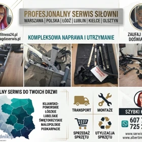 Serwis sprzętu na siłowni, jednostki wojskowe, szpitale, hotele, szkoły, serwis sprzętu sportowego