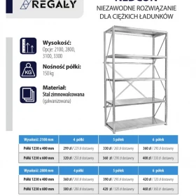 Sprzedam regały magazynowe, półkowe, metalowe, ocynkowane PROVOST i NEDCON – od 279 zł netto | Wysyłka cała Polska
