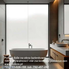 Folia matowa mleczna na okna łazienkowe- Oklejamy okno w łazience 100% prywatności -Folie matowe prywatyzujące -Usługa oklejania