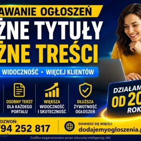 Dodawanie ogłoszeń - każde z innym tytułem i inną treścią