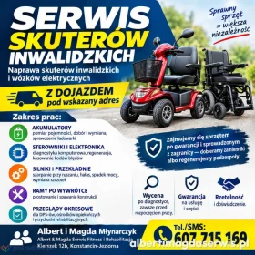Naprawa skuterów inwalidzkich Warszawa - akumulatory, sterowniki, silniki